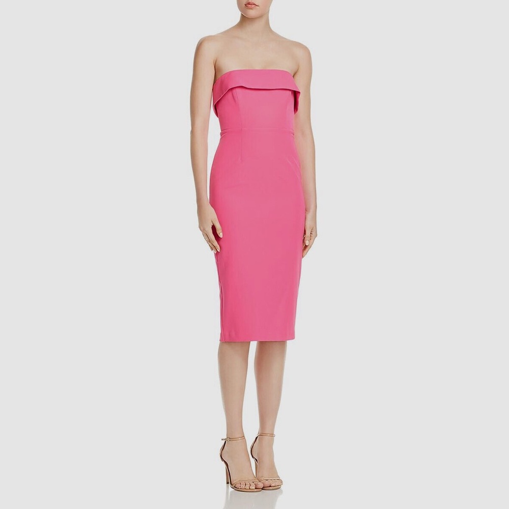 Bardot Women's Pink Georgia Ruffle Strapless Cocktail Sheath Dress